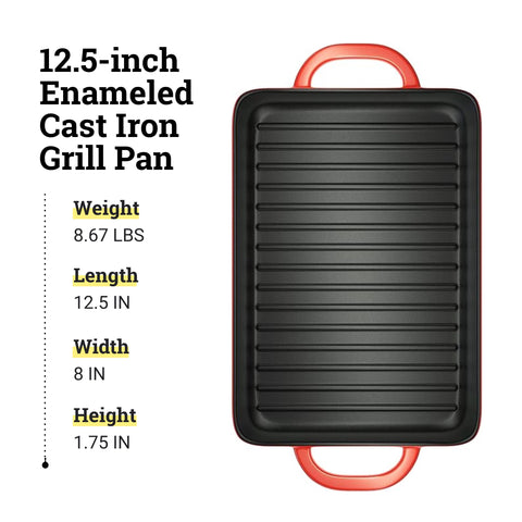 Lodge enamel grill pan campfire-use enables outdoor cooking with durable cast iron.