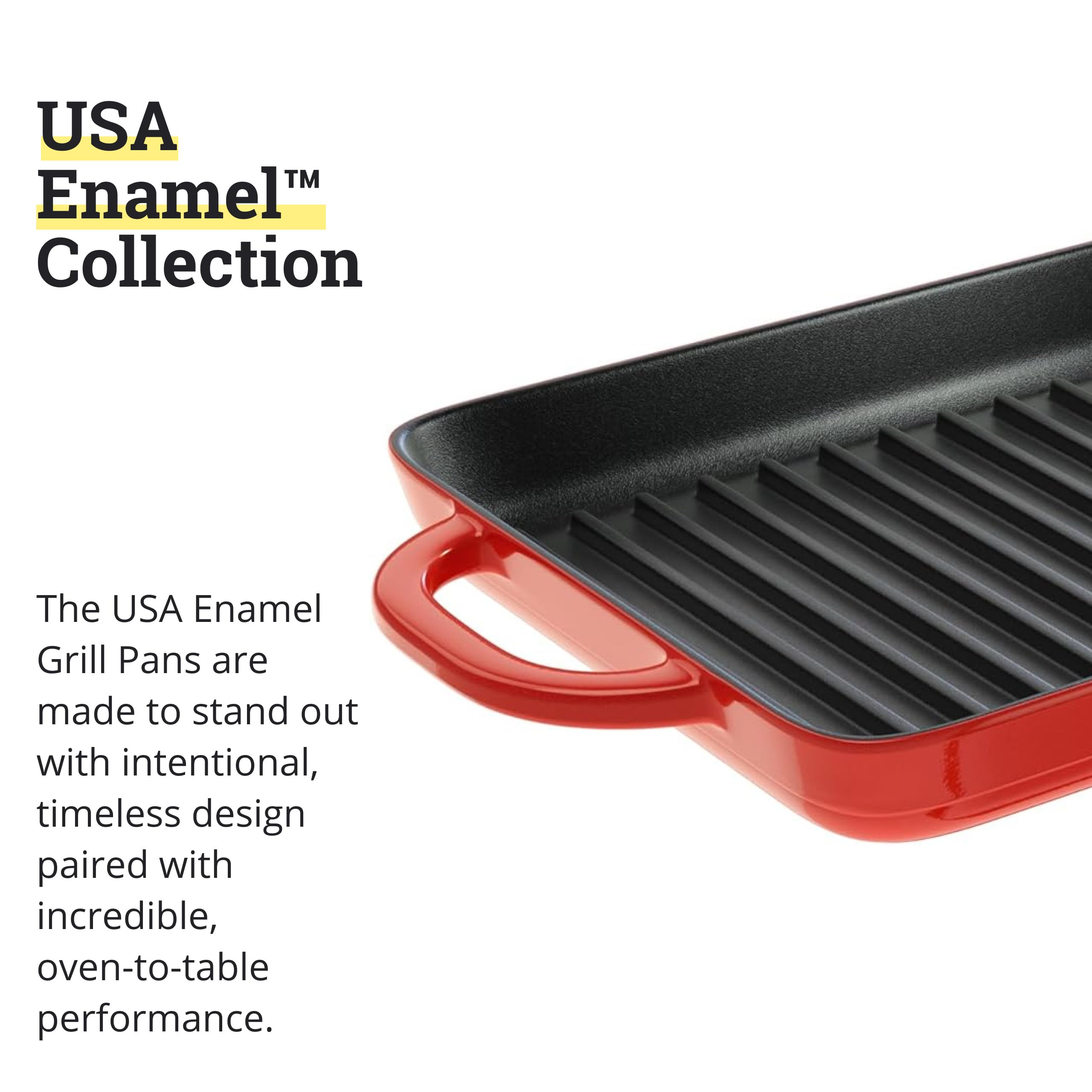 Lodge enamel grill pan on grill captures marks and steady heat.