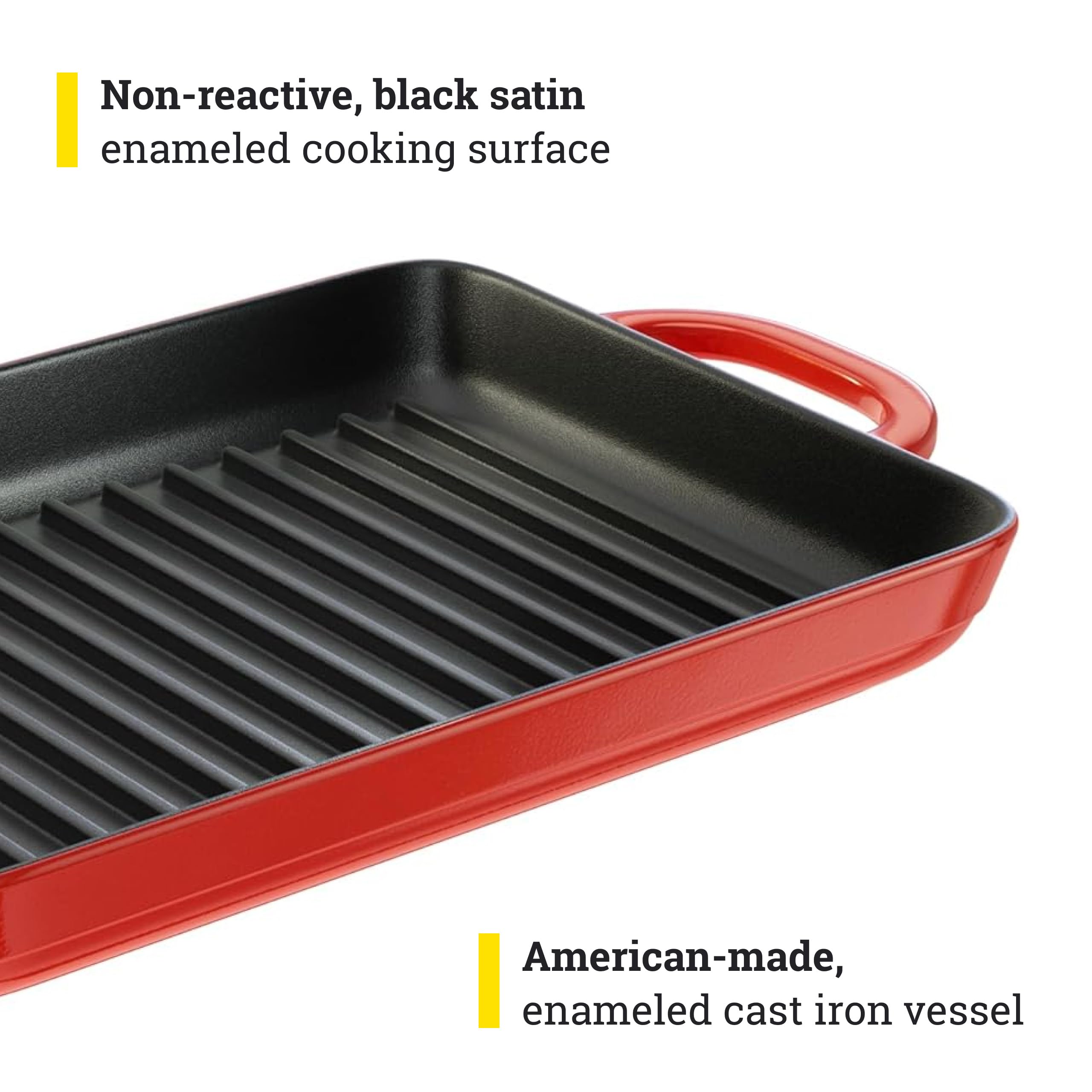 Lodge enamel grill pan oven-use demonstrates versatility for baked finishes.