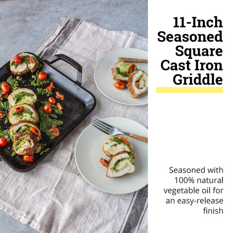 Lodge square griddle in oven use showing oven-ready surface