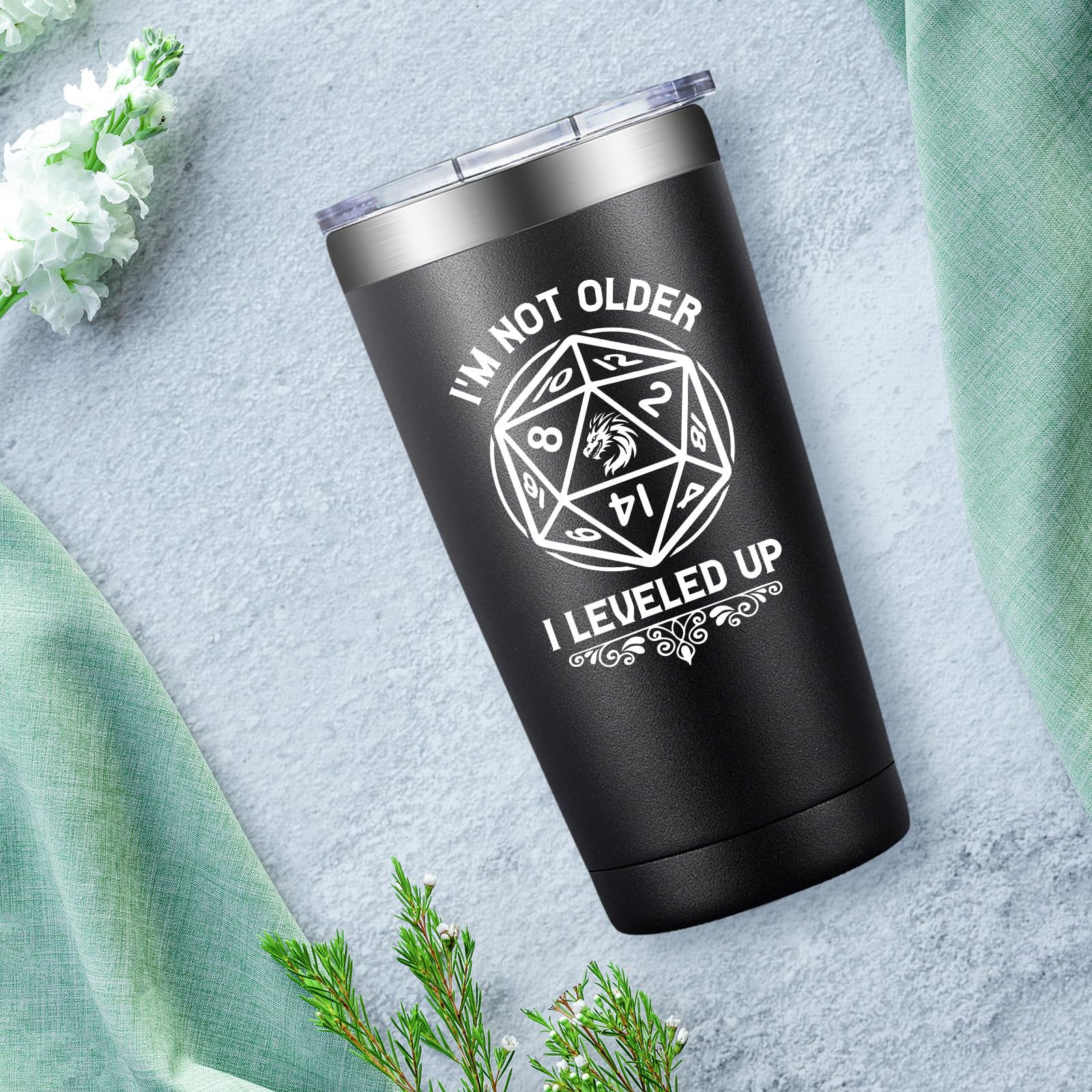 Loecuxe tumbler suited for hot coffee or cold drinks.