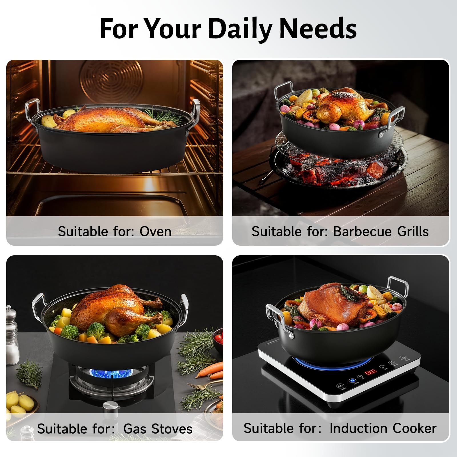 LOEUO 32L versatile roaster for family meals and outdoor gatherings