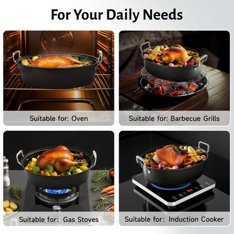 LOEUO 32L versatile roaster for family meals and outdoor gatherings