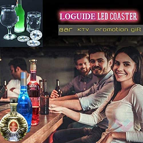 LOGUIDE flashing shot coaster highlights drinks for social photos