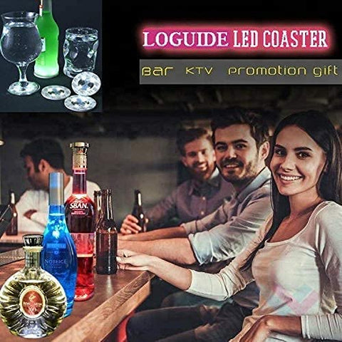 LOGUIDE flashing shot coaster highlights drinks for social photos