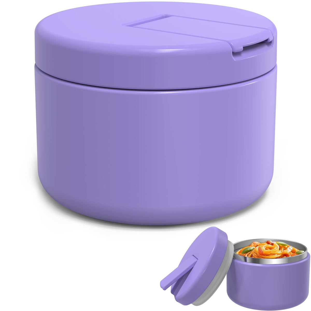 LOHASOK 12oz insulated thermo jar front view for hot meals on the go