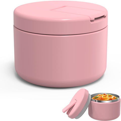 LOHASOK 12oz thermo jar with lid open for easy access