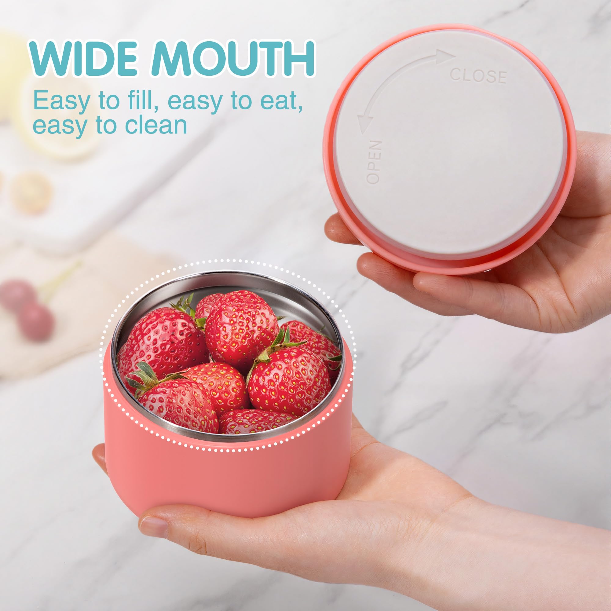 LOHASOK 304 stainless steel thermo with vacuum insulation, pink finish.