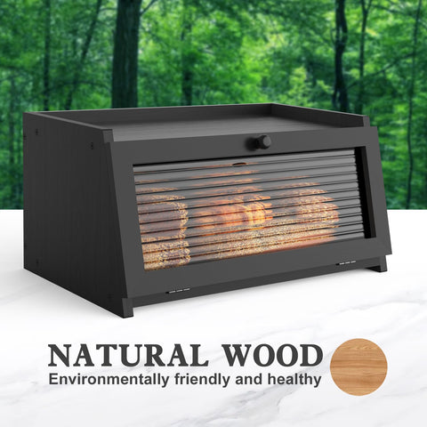 LOHASOK bread box magnetic seal keeps contents secure while maintaining ideal humidity.