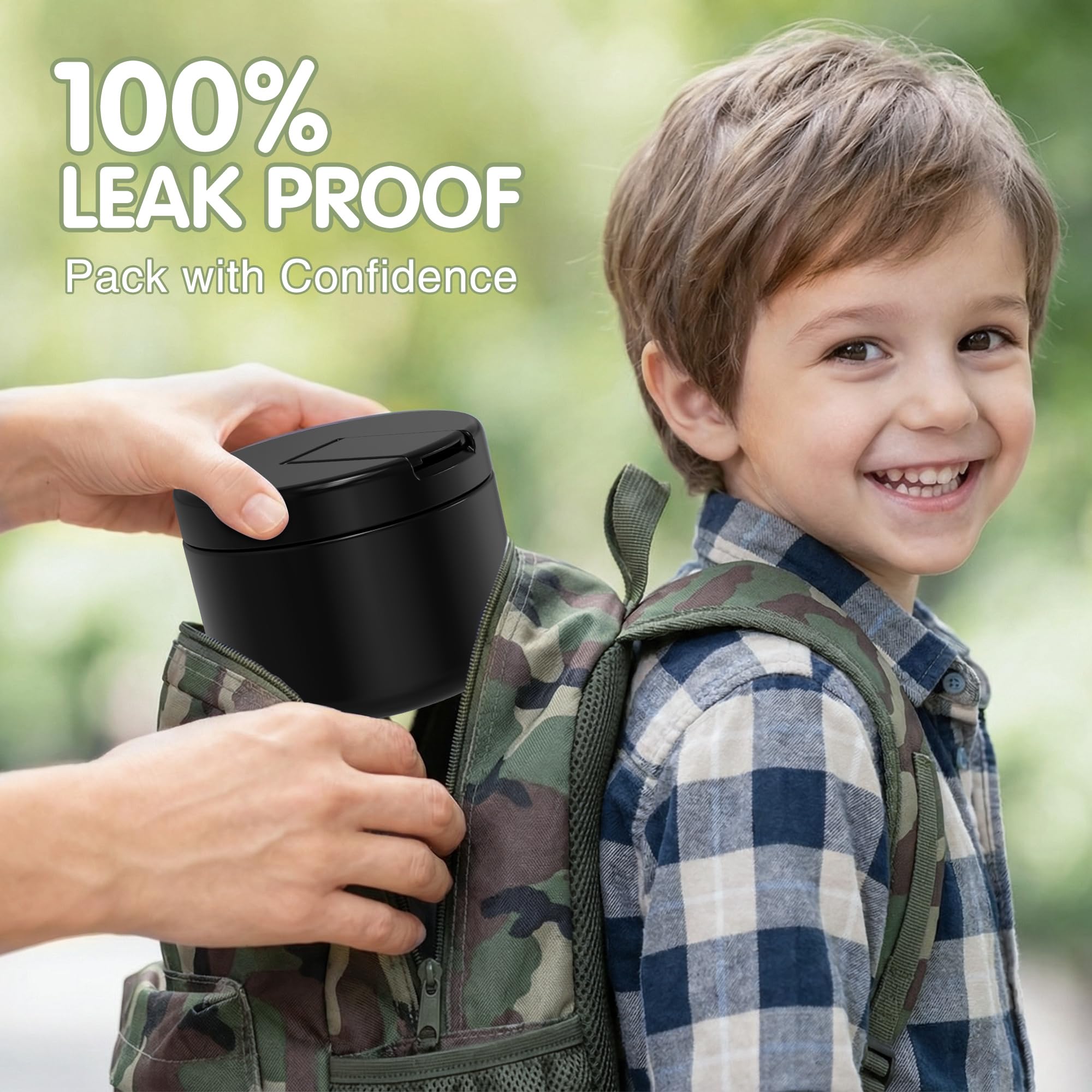 LOHASOK easy-flip lid supports independent use for kids at lunchtime.