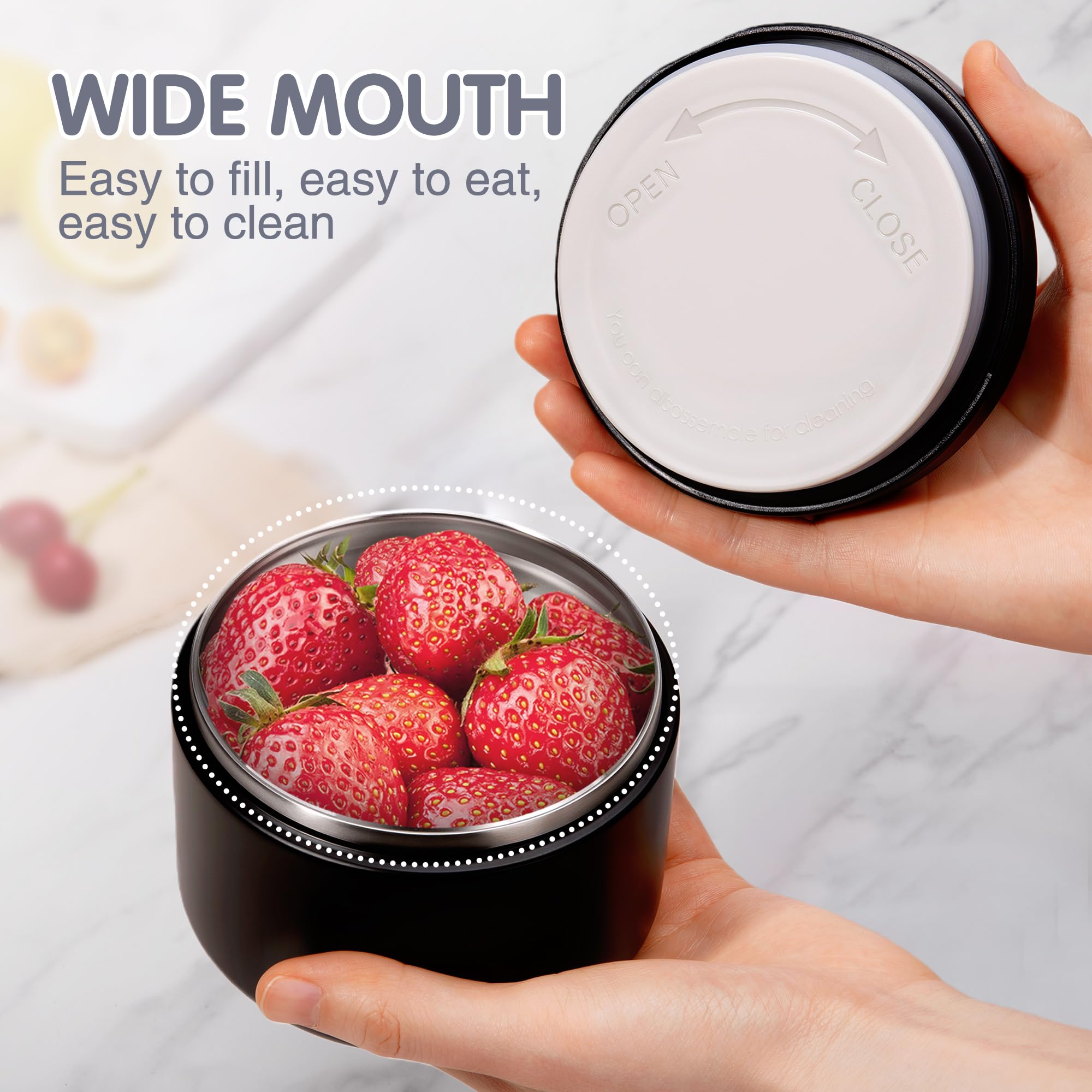 LOHASOK insulated jar preserves hot meals or cold snacks for hours.