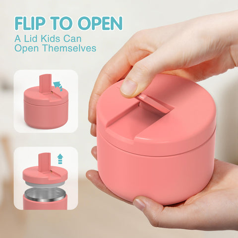 LOHASOK compact kids lunch container in pink, sized for small appetites.