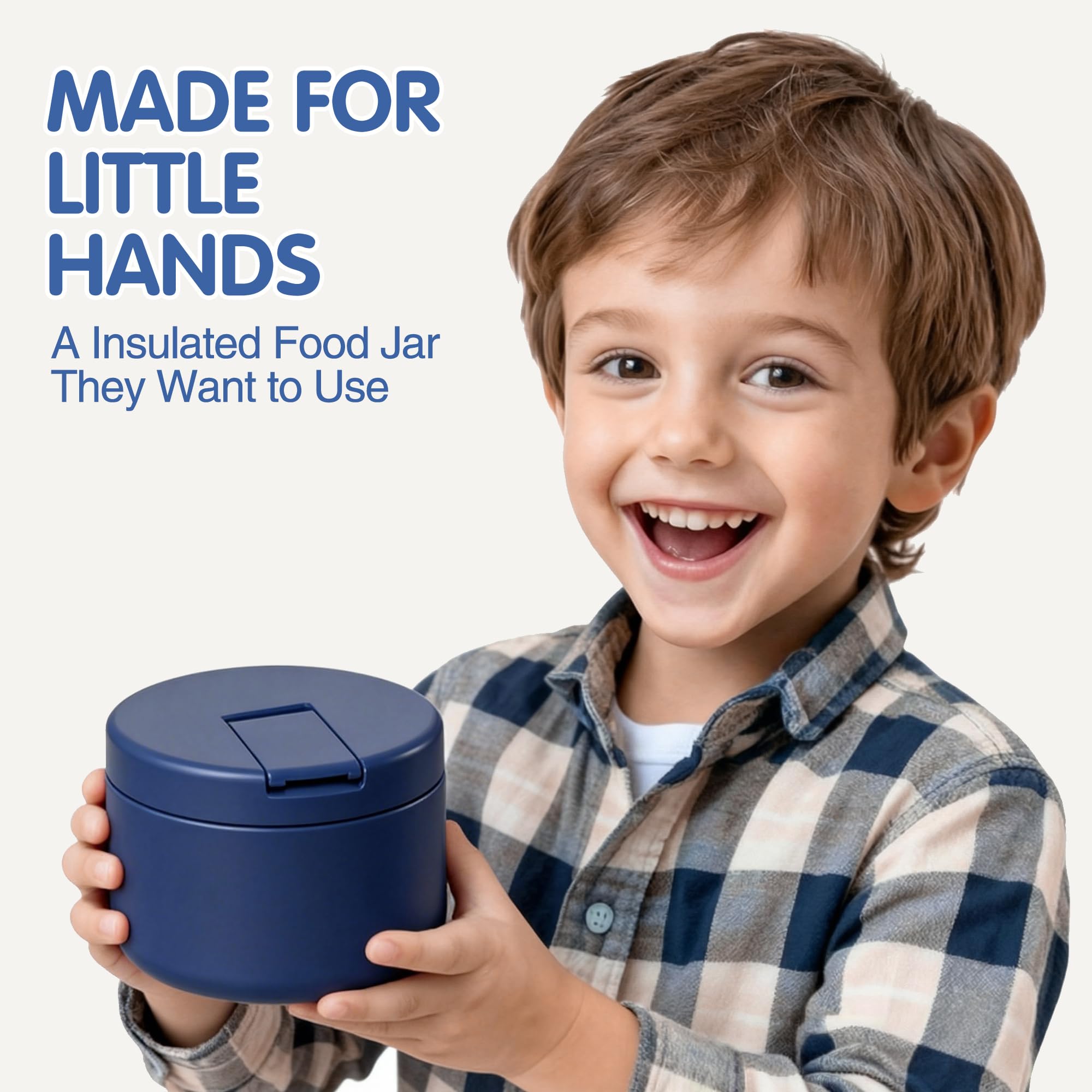 LOHASOK blue wide-mouth jar for easy filling and cleaning