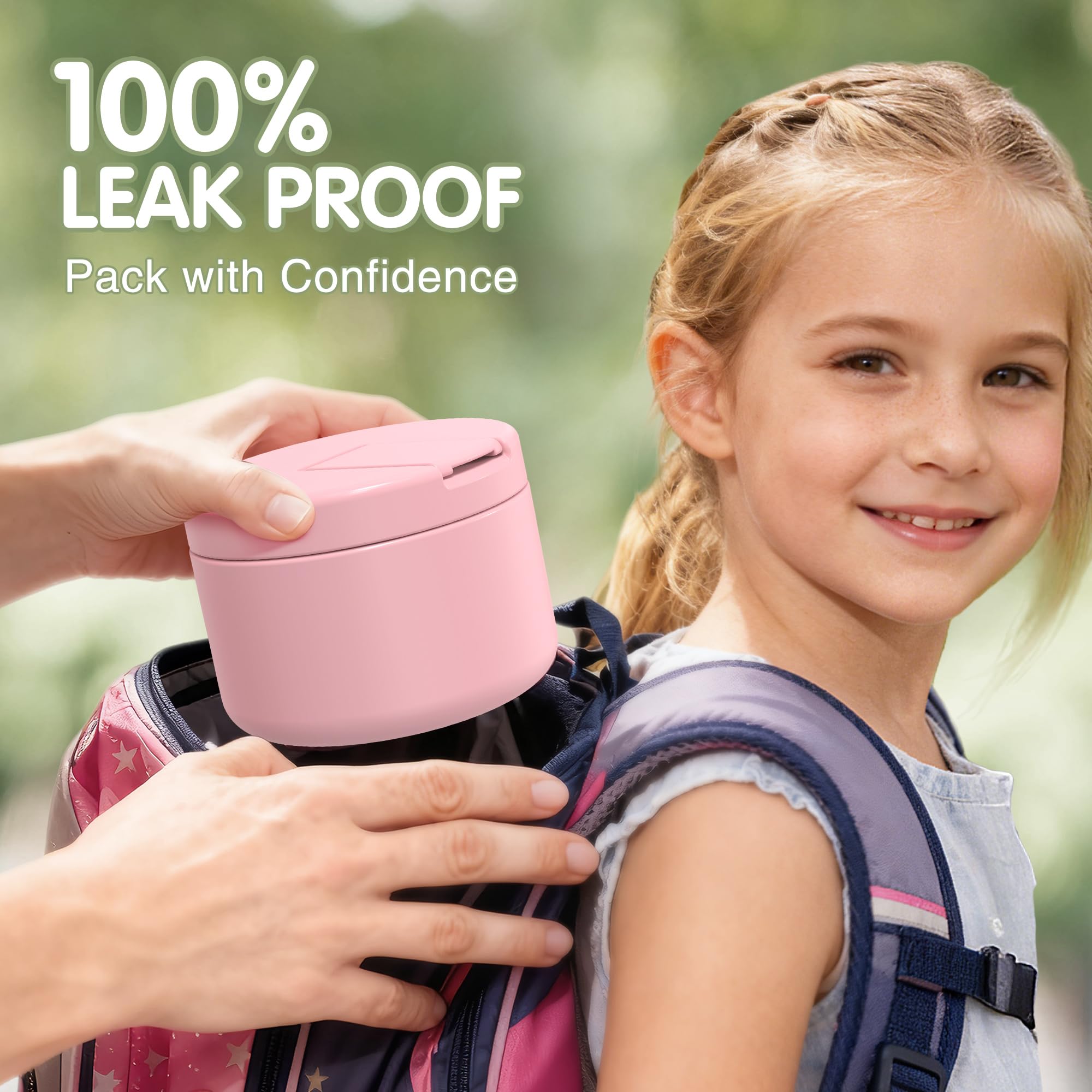 Leak-proof seal preventing spills in backpacks