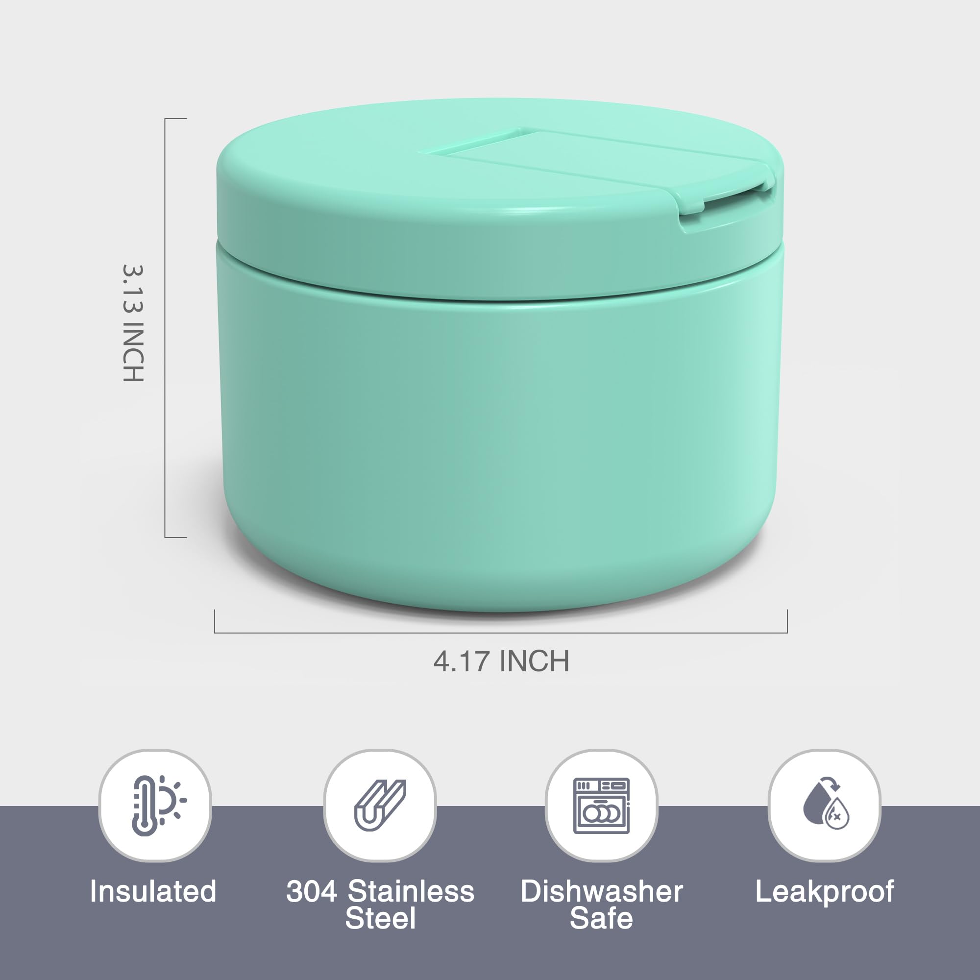 LOHASOK compact 12oz container ideal for school lunches and trips.