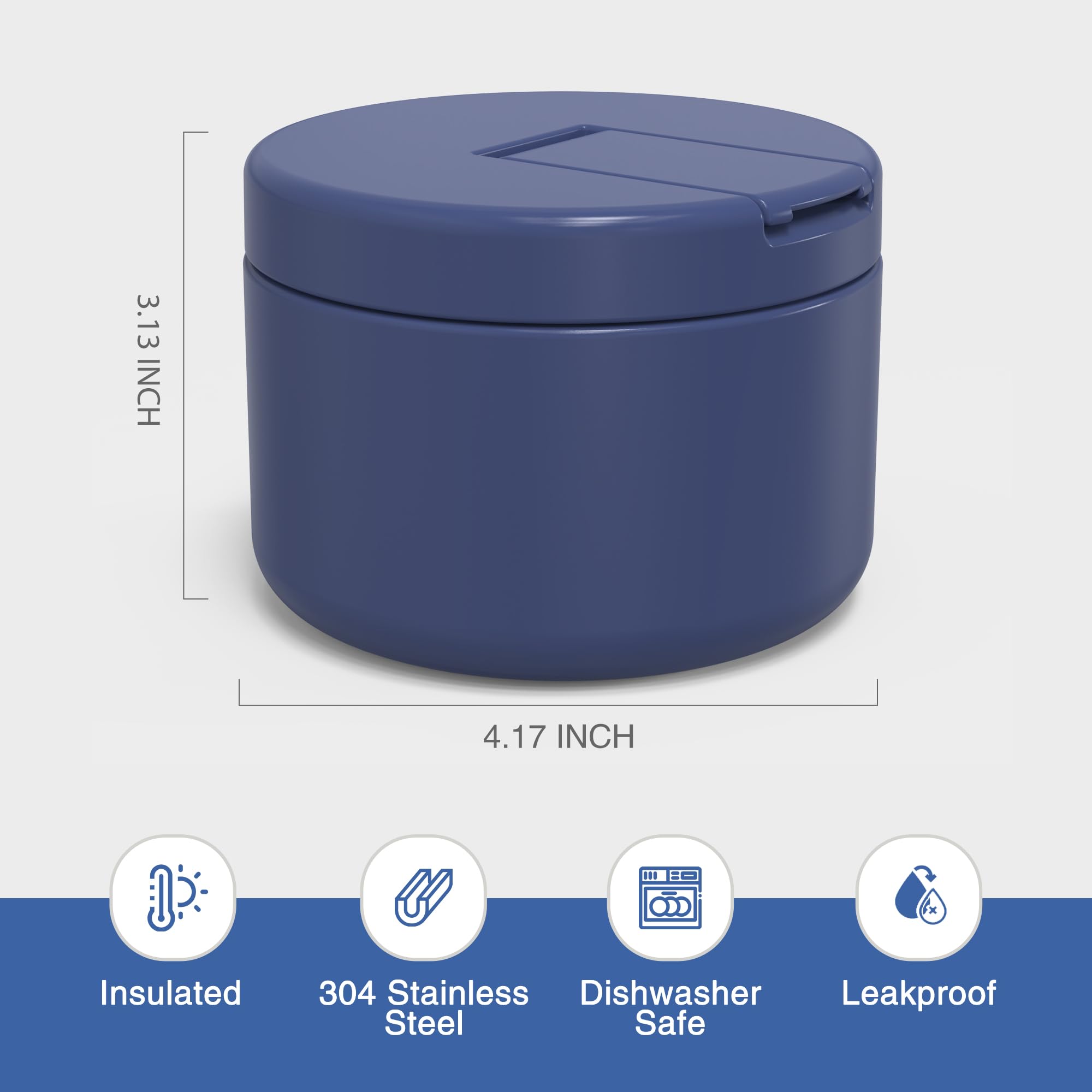 LOHASOK travel-friendly blue compact lunch jar for on the go