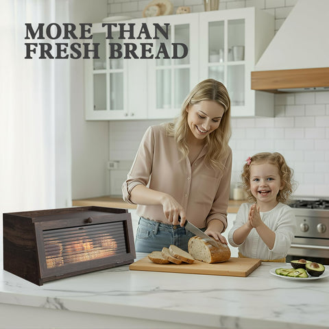 Inside LOHASOK bread box highlighting spacious capacity for loaves