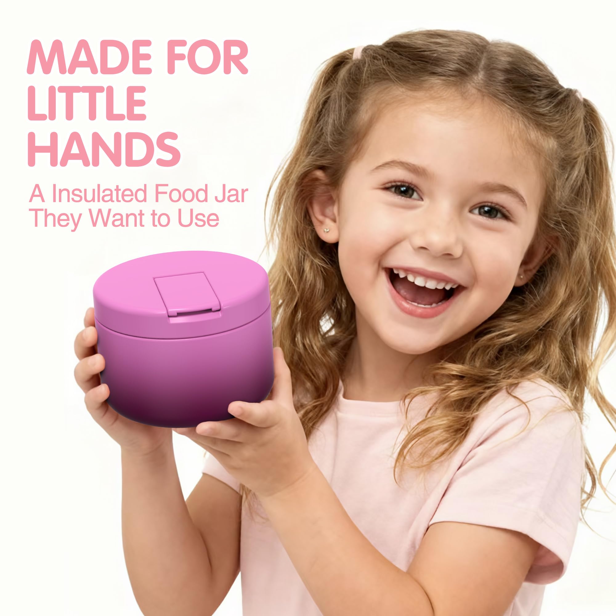 LOHASOK Kids Soup Thermo buckle lid open supports independent lunch