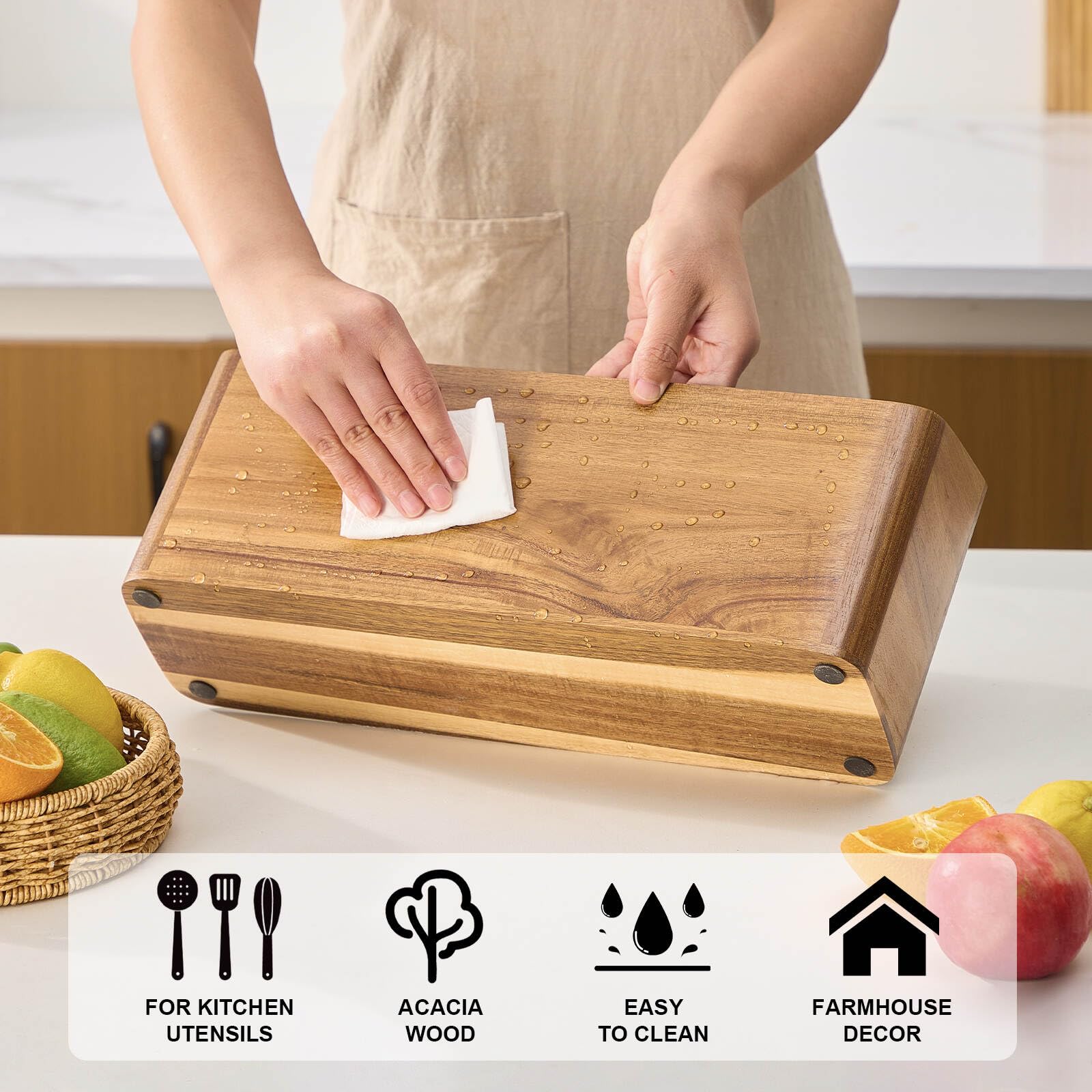 LOHONER utensil holder with slanted opening for easy access to utensils