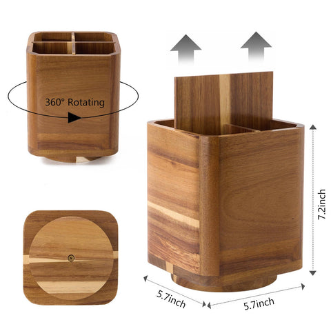LOHONER natural acacia wood grain adds rustic elegance to counter organization.