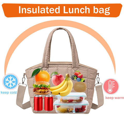 LOIDOU lunch bag interior demonstrates leakproof lining for spill-free transport.