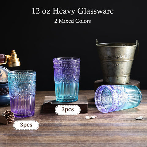 Loivttvv embossed ribbed design glass highlights sunflower motif for stylish entertaining