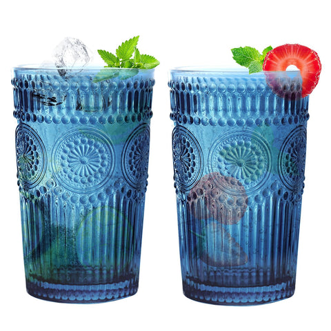 Loivttvv vintage highball glass with sunflowers; ideal for cocktails and entertaining