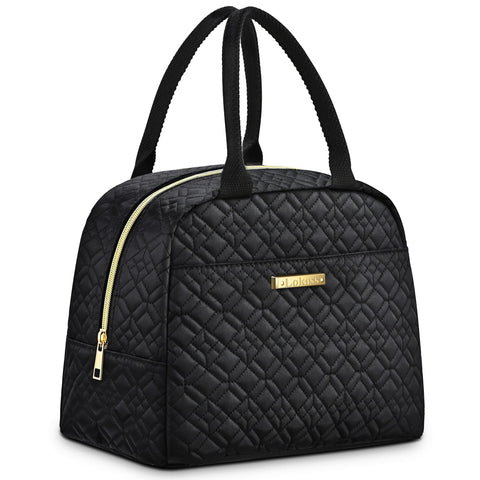 LOKASS lunch bag with black embroidery, front view, stylish for work