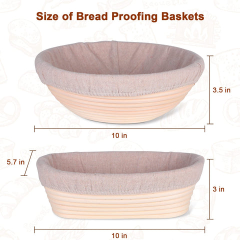 Lokeisna Banneton oval basket 10in ideal for shaping loaves with even patterns
