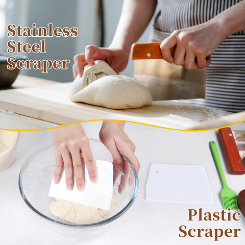 Lokeisna bowl scraper and scraper set for efficient dough handling