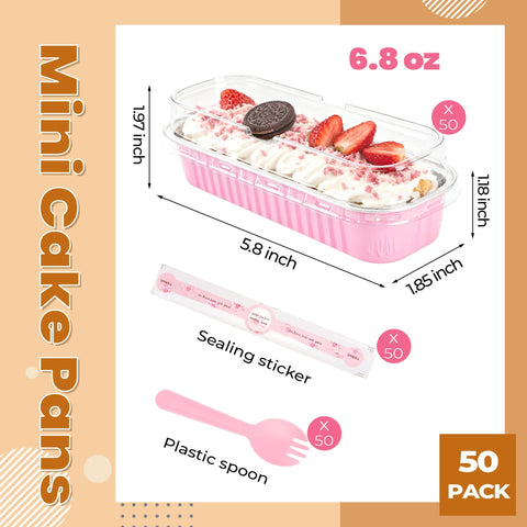 LOKQING pink mini loaf pans measure 5.8 inches for neat portions