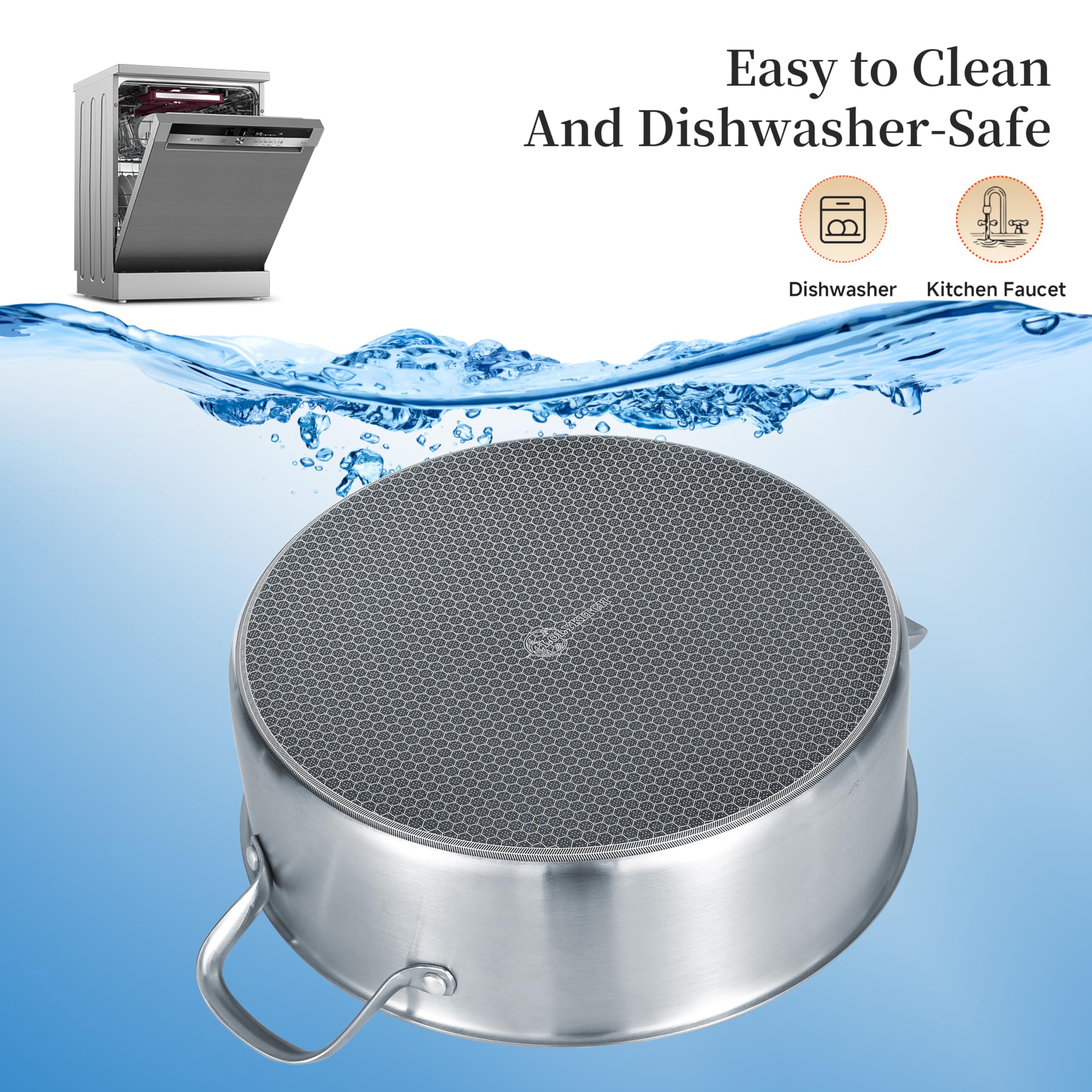 LOLYKITCH pan on induction stove demonstrating universal compatibility