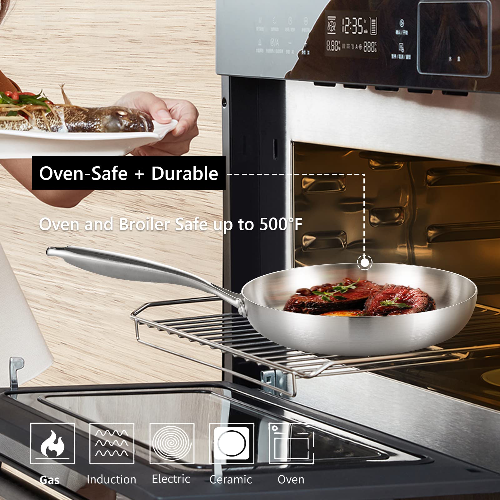 LOLykitch pan on induction stove demonstrating compatibility