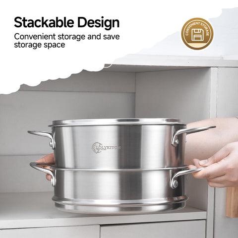 LOLYKITCH interior 18/8 stainless steel resists reaction for clean flavors.