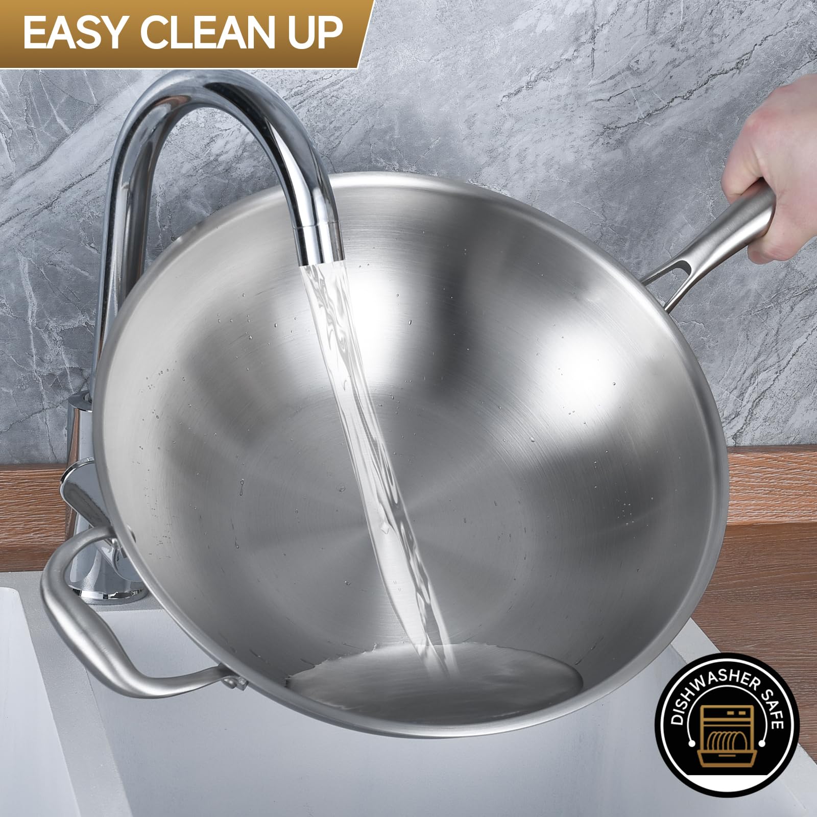 LOLYKITCH dishwasher safe wok simplifies cleanup after meals