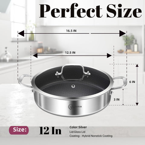 LOLYKITCH pan works in ovens up to 500F for finish safe cooking.