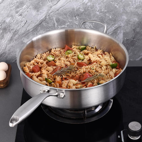 LOLYKITCH starburst-surface pan minimizes sticking and preserves flavor.