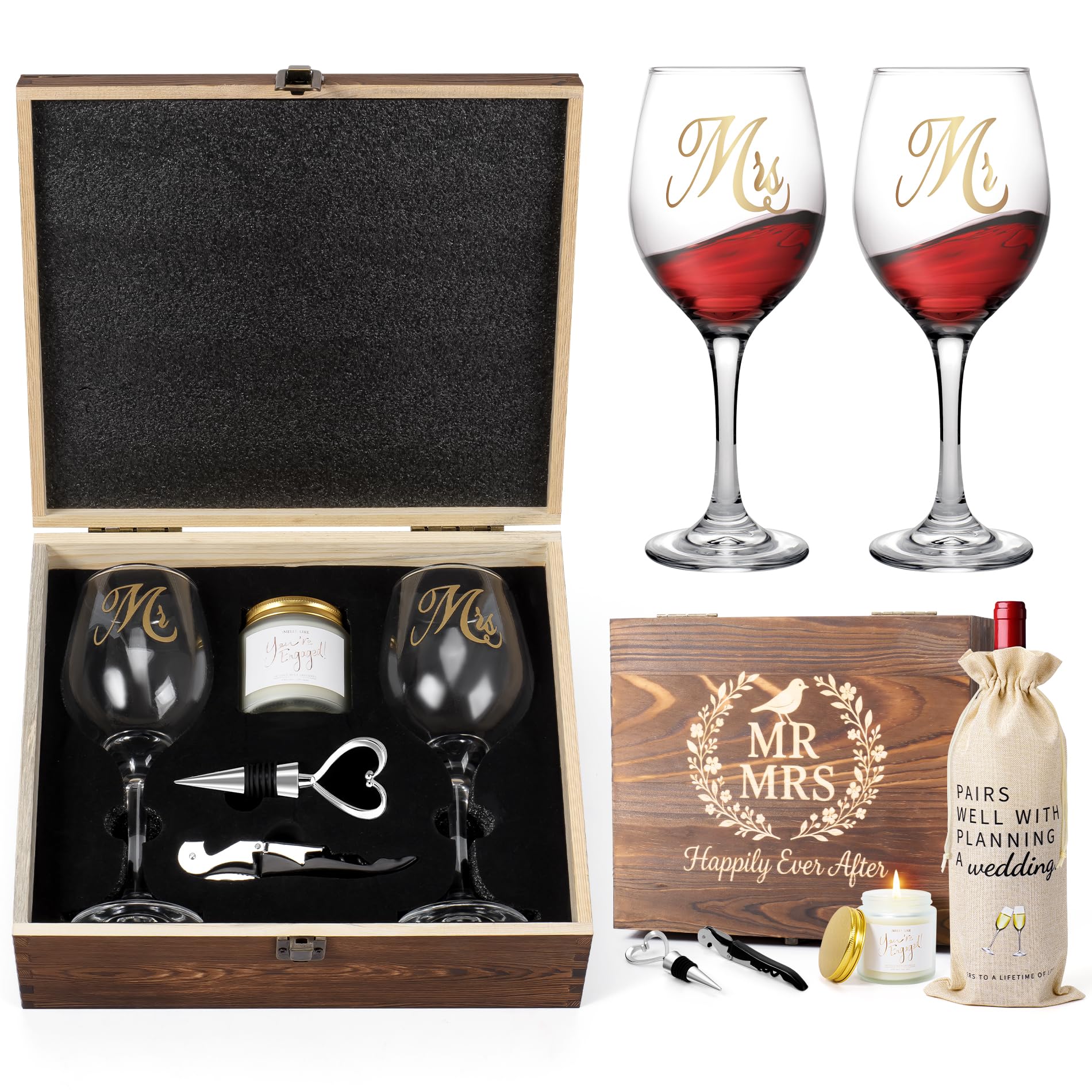LOMEVE Mr & Mrs wine glasses for a stylish toast to lasting love