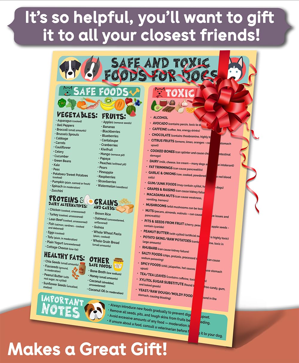 Lone Star Art safe foods for dogs chart highlights toxic items at a glance.