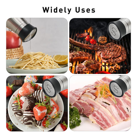 Lonffery glass bottle shakers show salt and pepper levels at a glance.