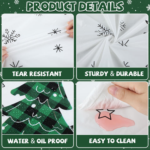 Lonfliness Merry Christmas text detail on tablecloth enhances festive decor.