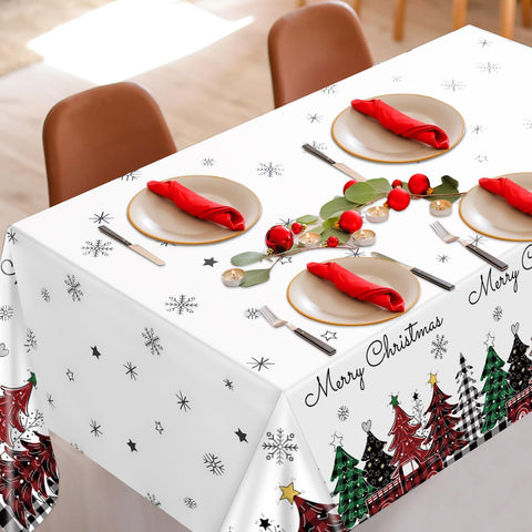 Lonfliness versatile tablecloth suitable for indoor and outdoor winter celebrations.