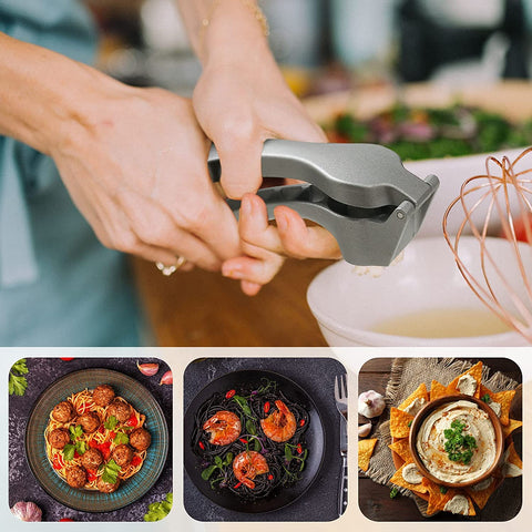 Longmann Cleaning Brush with Garlic Press keeps maintenance quick