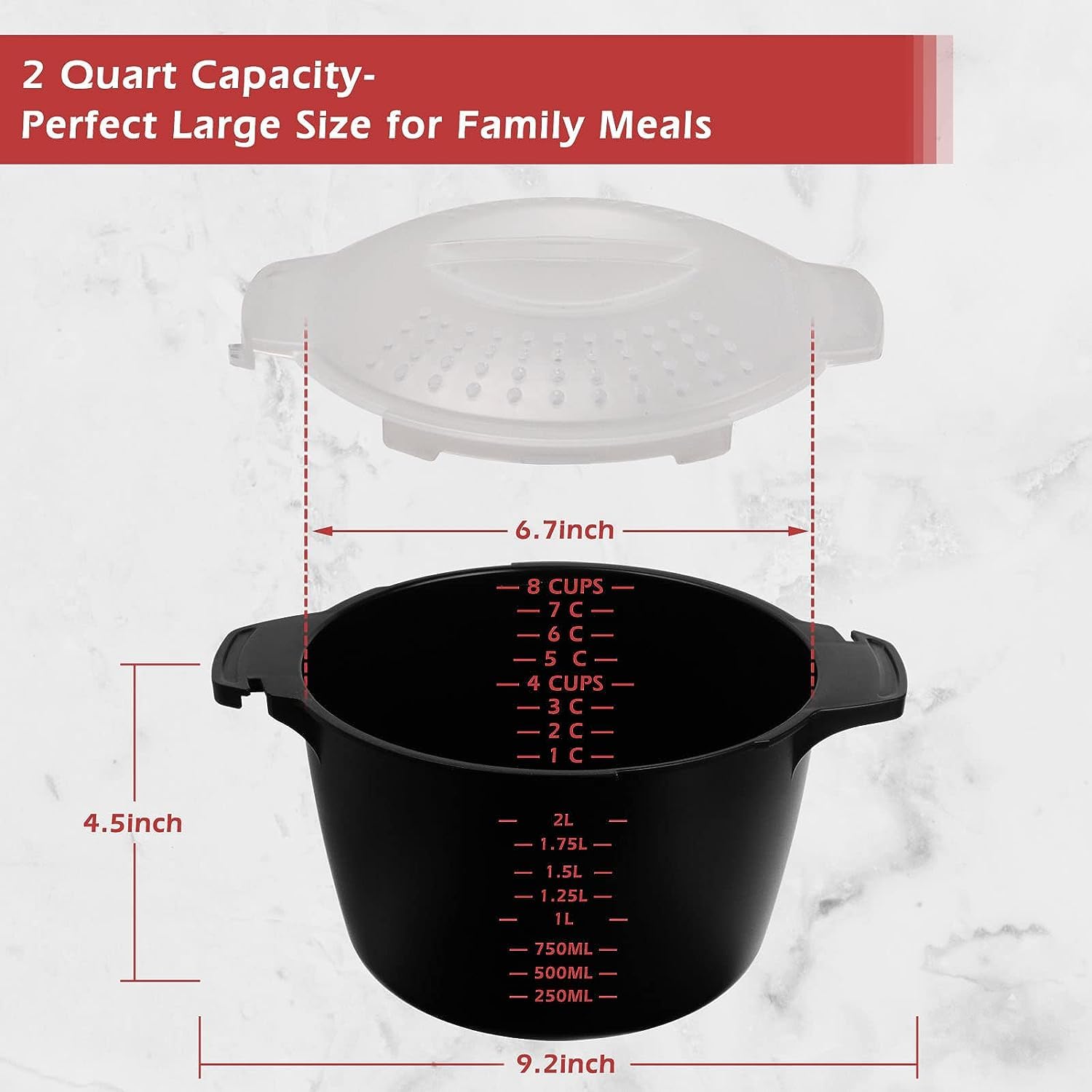 Longmann Pampered Chef steamer holes design delivers balanced humidity for vegetables