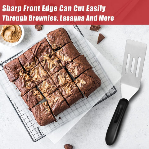 Longmann pampered-chef-mini-serving-spatula beveled-edge enables smooth cuts.