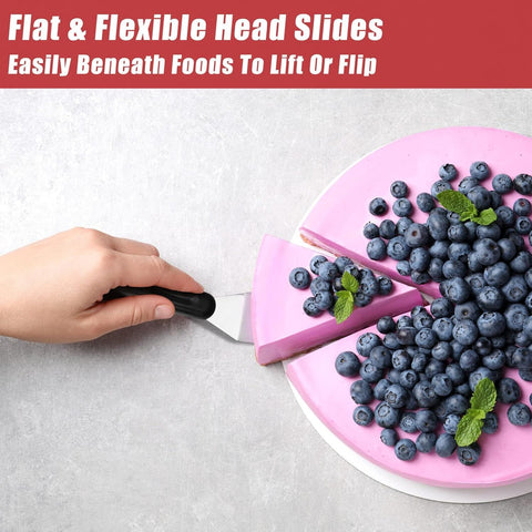 Longmann Pampered Chef mini spatula ergonomic handle for comfortable grip.