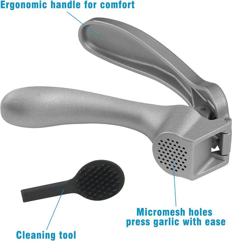 Longmann Peel-free mincing with garlic press, quick prep without peeling