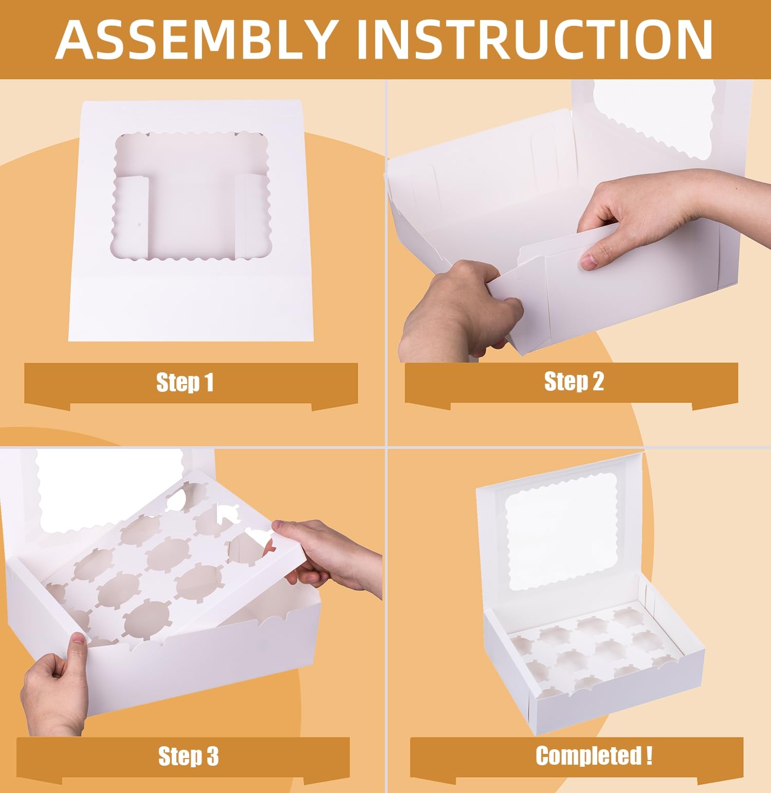 LongTEAM cupcake boxes are food-grade and easy to assemble for busy shops.
