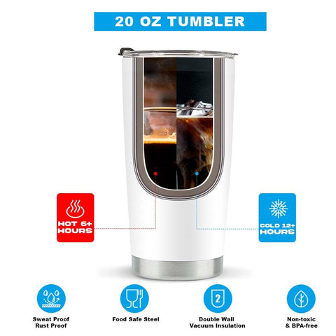 LONGXIN Gilmore-inspired 20oz tumbler being held, perfect for outdoor adventures.