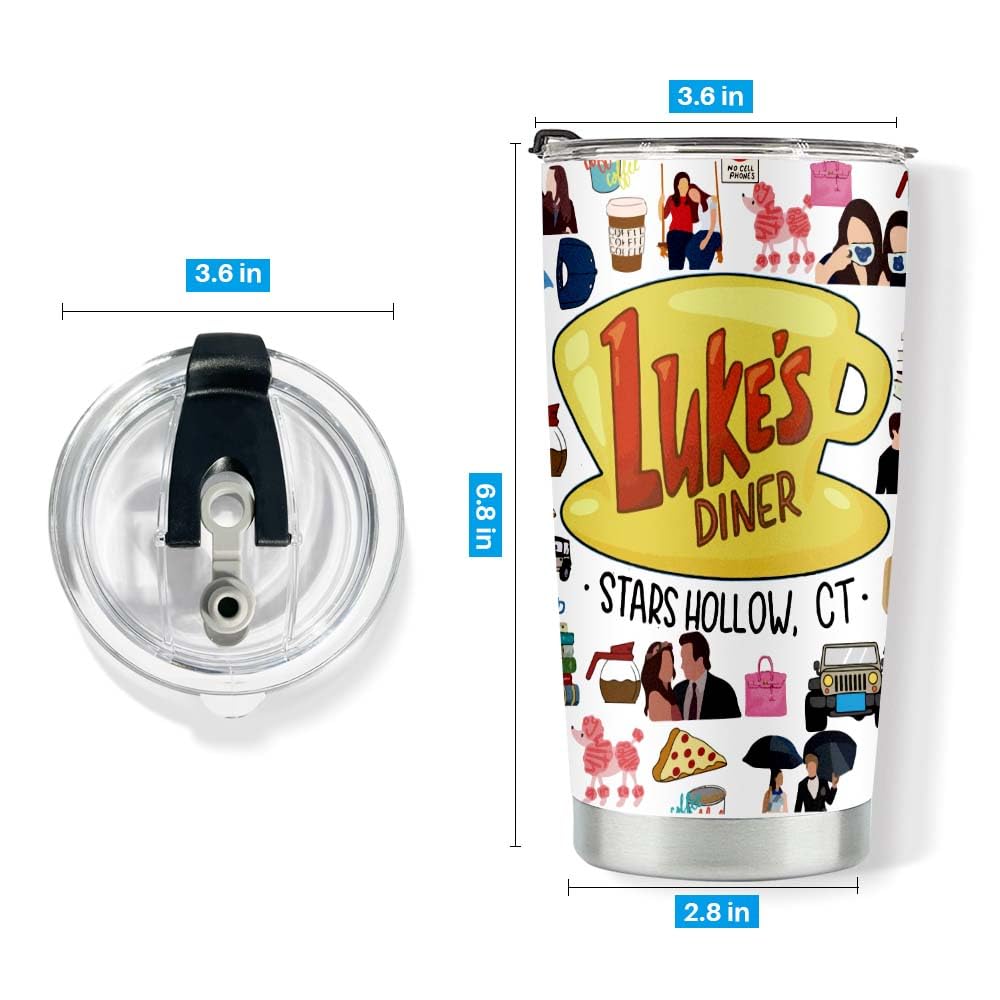 LONGXIN Gilmore-inspired 20oz tumbler lid close-up, spill-resistant design for on-the-go sipping.